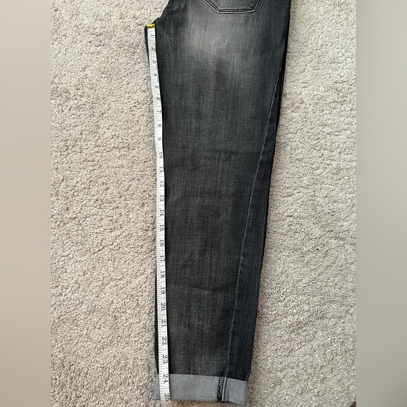 Rewash High-Rise Black Gray Distressed Stretch Cuffed Jean - Picture 3 of 4